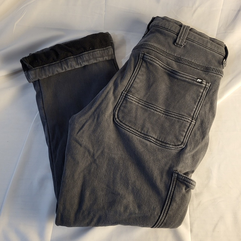 32x27 Polar King Mens Pants Grey Fleece Lined